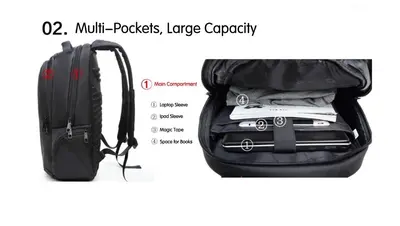 TIGERNU BACKPACK LAPTOP T-B3097 15.6" BLACK-6