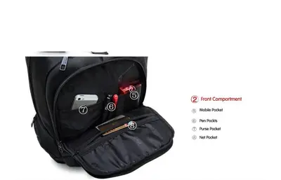 TIGERNU BACKPACK LAPTOP T-B3097 15.6" BLACK-8