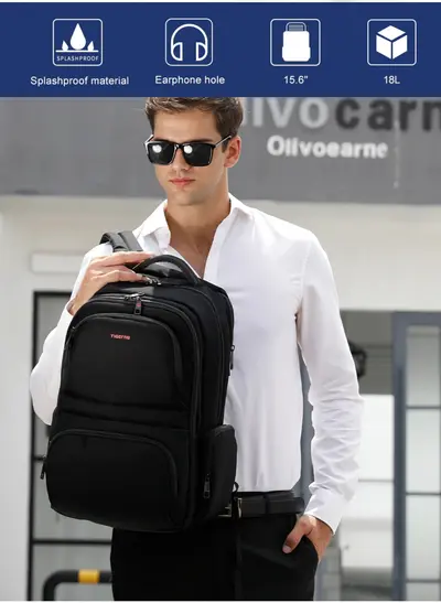 TIGERNU BACKPACK LAPTOP T-B3140 15.6" BLACK-8