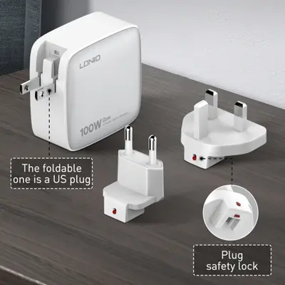 LDNIO CHARGER 4 PORT (1A3C) 100W 15V 5A Q408-1