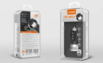 LDNIO CAR CHARGER 2 PORT (1A1C) 36W 5V 3A C1-10