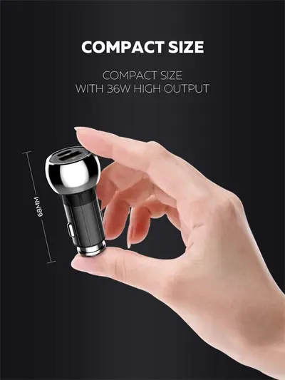 LDNIO CAR CHARGER 2 PORT (1A1C) 36W 5V 3A C1-7