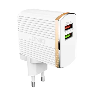 LDNIO SET ADAPTER A2502Q 220V 2X USB 1X QC 3.0 1x 2,4A + MICRO CABLE