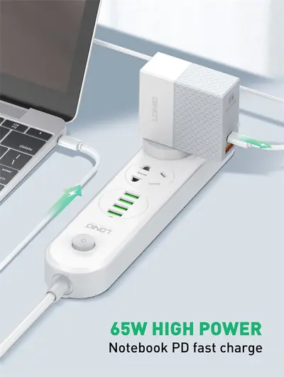 LDNIO CHARGER 2 PORT (1A1C) 65W 5V 3A A2620C-5
