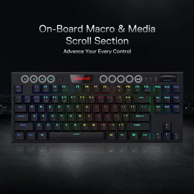 KEYBOARD - REDRAGON HORUS TKL PRO K621RGB-PRO WIRED & 2.4G & BT RED SWITCH-1