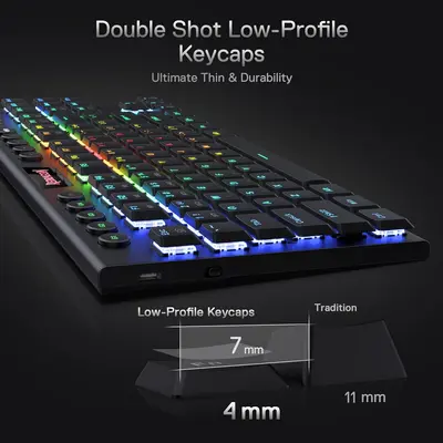 KEYBOARD - REDRAGON HORUS TKL PRO K621RGB-PRO WIRED & 2.4G & BT RED SWITCH-2