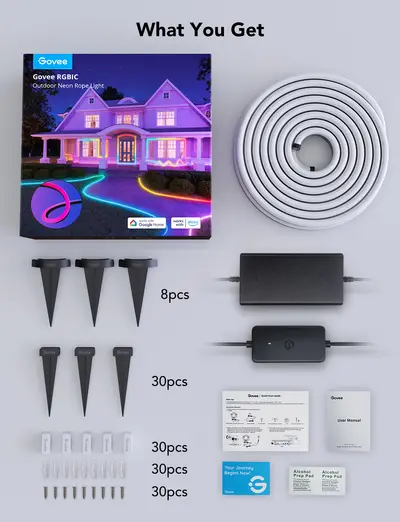 GOVEE RGBIC OUTDOOR NEON STRIP LIGHTS - 10M-3