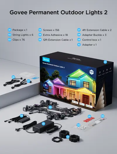 GOVEE PERMANENT OUTDOOR LIGHTS 2 - 30M-11