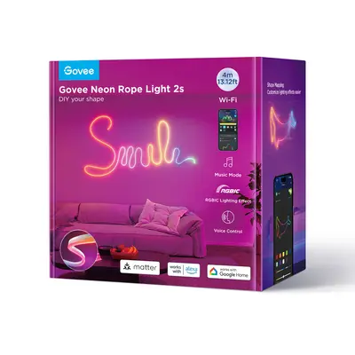 GOVEE NEON ROPE STRIP LIGTH 2 -4M WHITE-3
