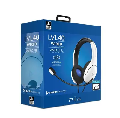 PDP PS4/PS5 STEREO HEADSET LVL40 WHITE-5