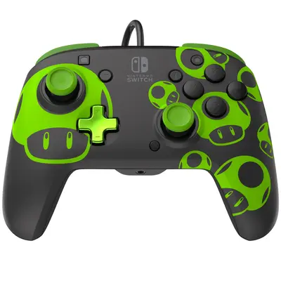 PDP NINTENDO SWITCH WIRED CONTROLLER REMATCH - 1UP GLOW IN THE DARK