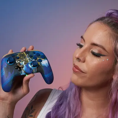 PDP SWITCH REMATCH WIRELESS CONTROLLER - LINK HERO GLOW IN THE DARK-8