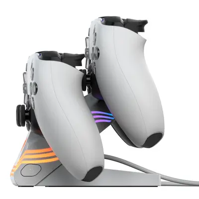 PDP PS5 AFTERGLOW WAVE - DUAL CHARGER WHITE-4