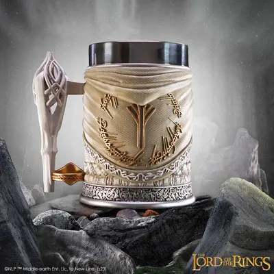 NEMESIS NOW LORD OF THE RINGS GANDALF THE WHITE TANKARD 15CM-7