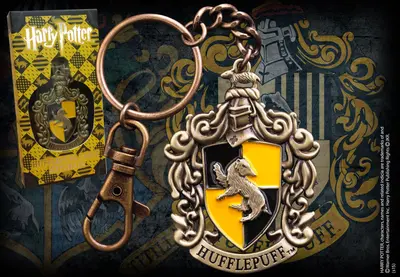 NOBLE COLLECTION Harry Potter Hufflepuff crest keychain-0