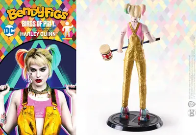 NOBLE COLLECTION - DC - BENDYFIGS - HARLEY QUINN WITH MALLET (BIRDS OF PREY)-2