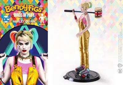 NOBLE COLLECTION - DC - BENDYFIGS - HARLEY QUINN WITH MALLET (BIRDS OF PREY)-4