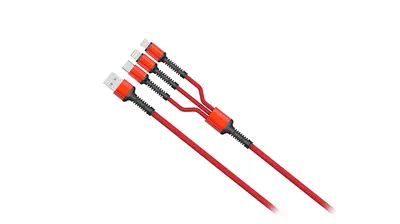 MOYE CONNECT 3 IN 1 USB DATA CABLE RED-1