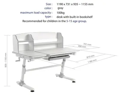 MOYE EVOLUTION KIDS DESK GREY-3
