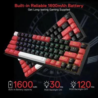 KEYBOARD - REDRAGON CASTOR K631RGB PRO WIRED/WIRELESS/BT MECHANICAL RED SWITCH-10