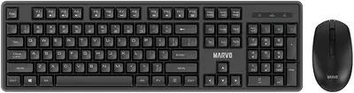 MARVO OFFICE WS005 HR BK WIRELESS COMBO BLACK SLO/CRO LAYOUT